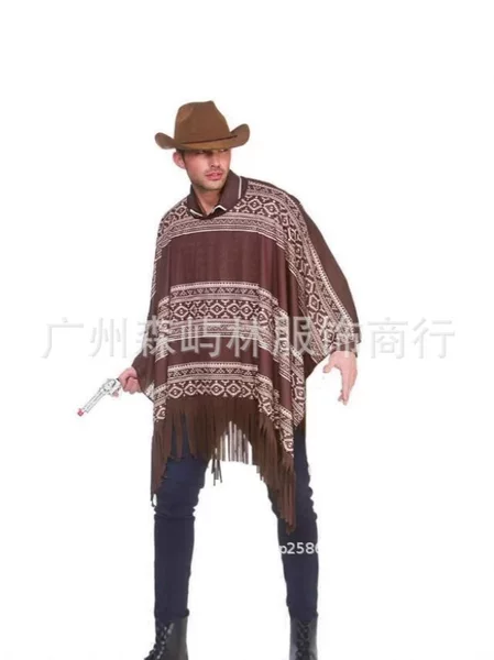 European and American New Mexican Cape 70S and 80S Hippie Tassel Cape Performance Performance Tassel Cape