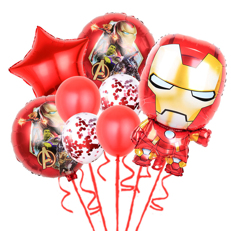 Marvel traje globo Iron Man Capitán América Spider-Man Avengers tema niño Decoración de cumpleaños