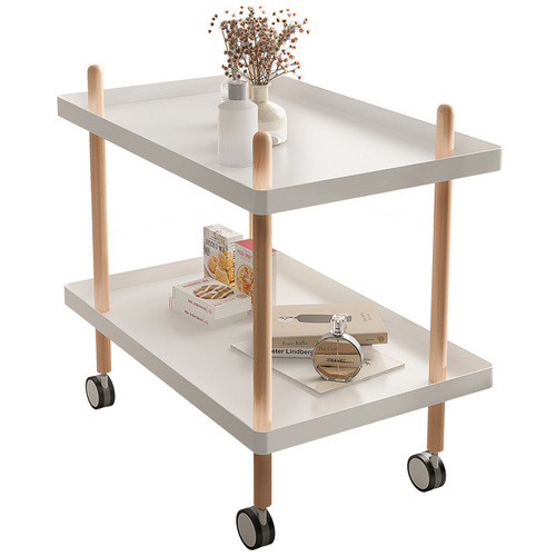 Danish trolley mobile sofa bedside coffee table small table bedside table simple mini solid wood side table corner table