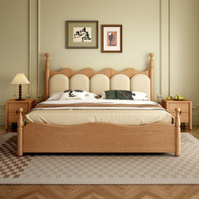 木月架子床现代简约原木色实木床1.5米1.8米皇冠儿童床新款双人床