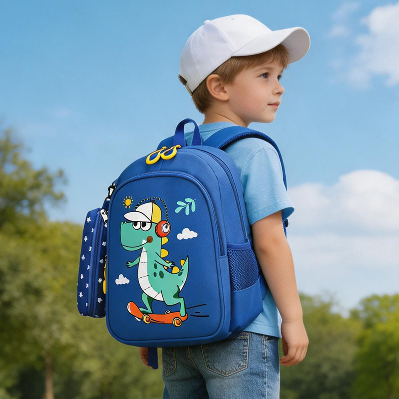 Little Dinosaur Children's Backpack for Boys, Korean Version, Cute Cartoon Kindergarten Backpack for 3-6 Year Olds