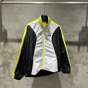 Cross-Border European and American Trendy Brand Alcatraz Letter Embroidery Stitching Contrasting Color Jackets for Men and Women High Street Windbreaker Jackets