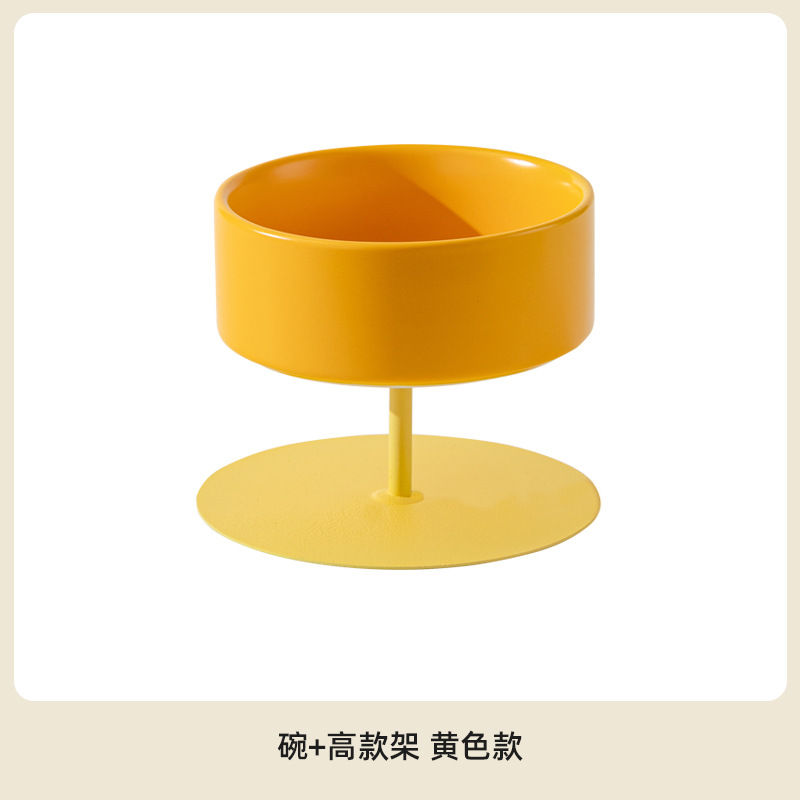 Tazón de cerámica para gatos con patas altas para proteger el cuello con alta capacidad para evitar derrumbar alimentos para bebidas, tazón para perros y gatos, artículos para mascotas