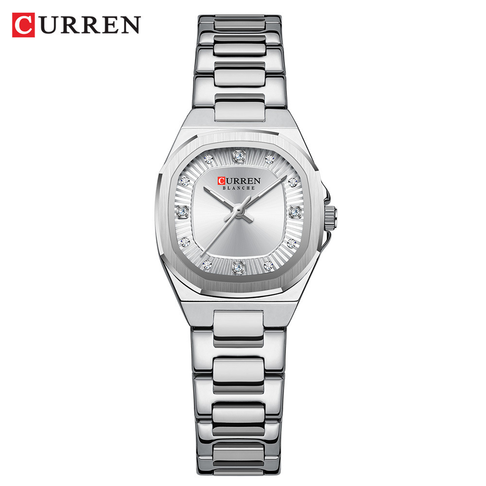 CURREN 9104 mujer cuadrado reloj de moda reloj de cuarzo impermeable reloj de acero reloj image 11