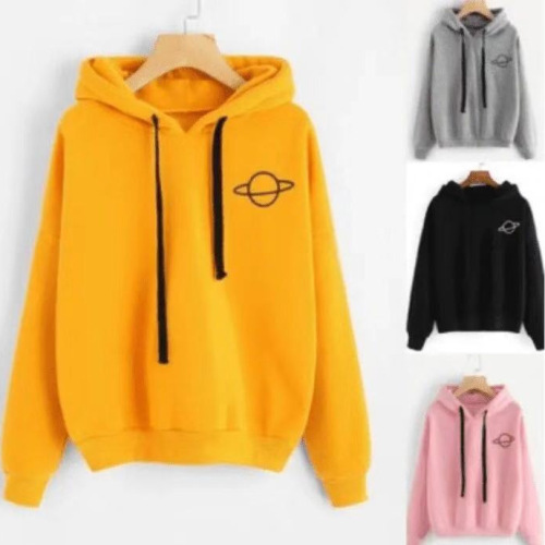 Women's 2025 Fashion Padded Warm Loose Hooded Sweatshirt with Print for Autumn and Winter