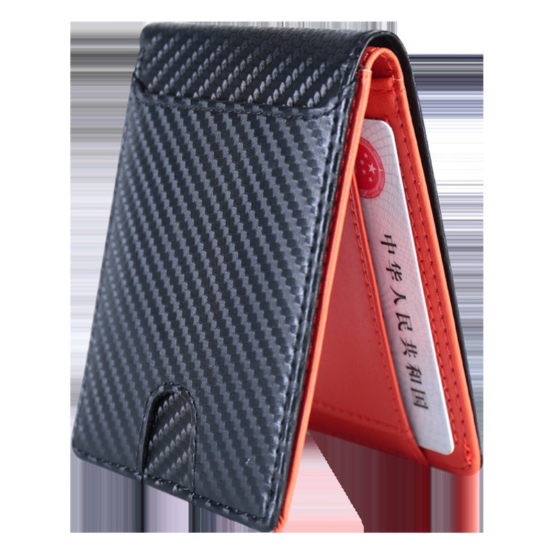 Transfronterizo nuevo RFID antirrobo cepillo hombres cartera multi-Tarjeta titular de la tarjeta de los hombres al por mayor titular de la tarjeta de fibra de carbono clip de belleza