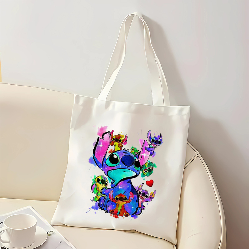 Bolsa de lona de impresión púrpura de pop transfronteriza, bolso de hombro de gran capacidad, portátil perfecto para compras