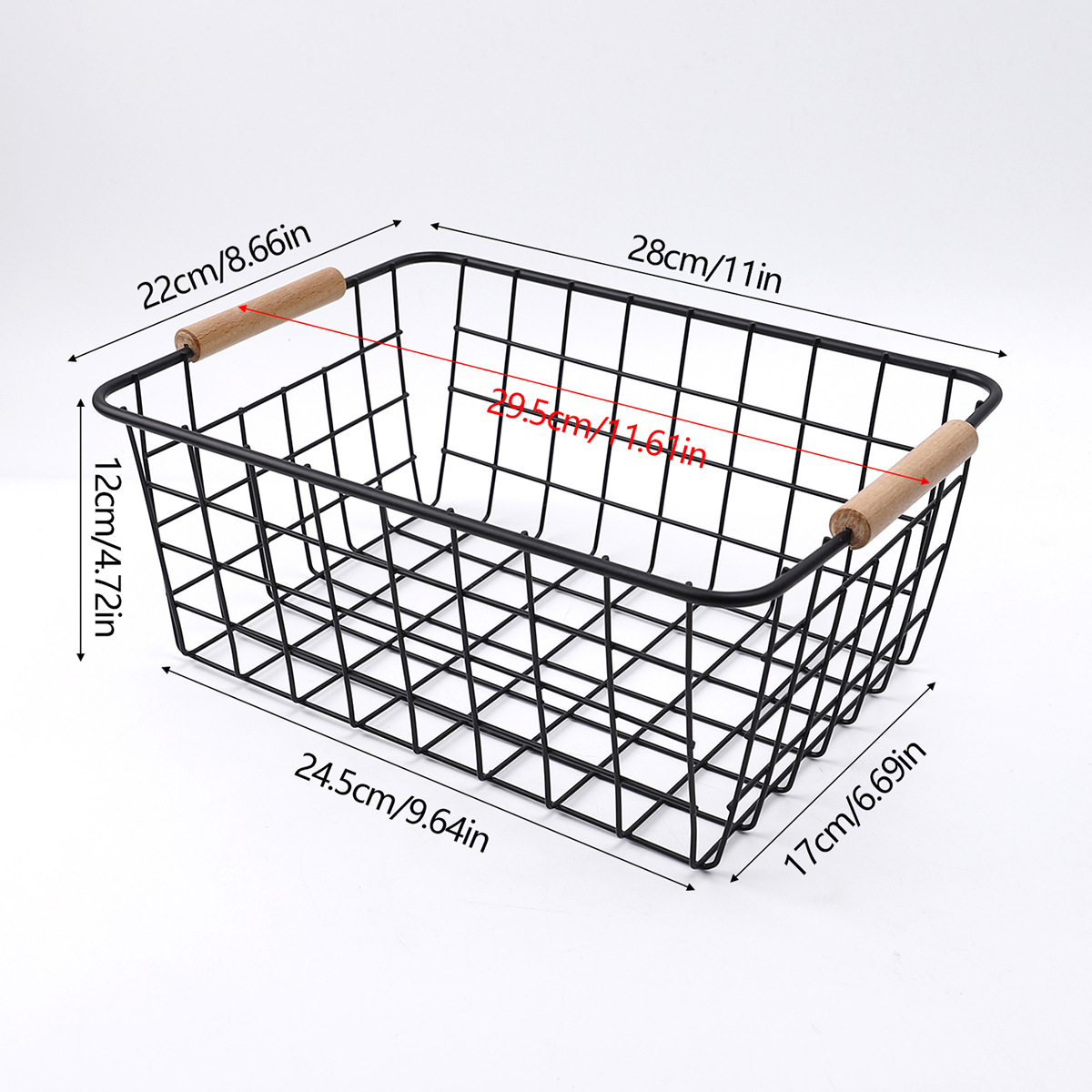 Cesta de almacenamiento de congelador transfronterizo Cesta de almacenamiento de cocina Cesta de almacenamiento de hierro forjado Cesta de almacenamiento de oficina Cesta de almacenamiento de estante de cocina Cesta de almacenamiento