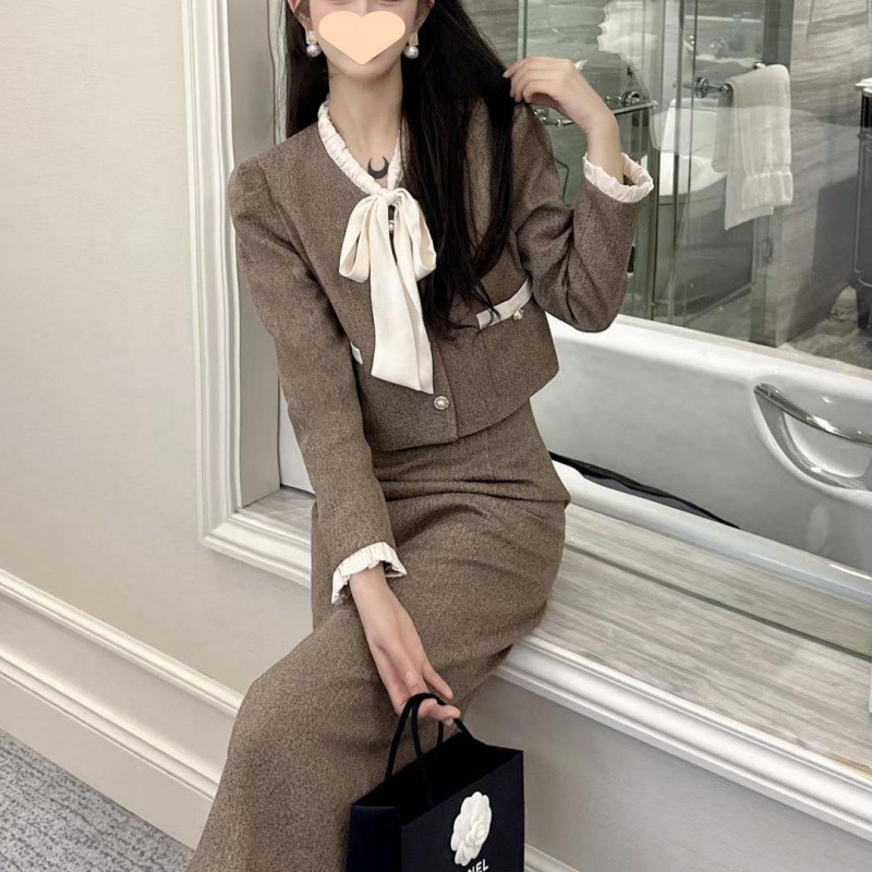 法式小香风套装裙女千金风高级感气质名媛半身裙二件套2025秋新款|undefined