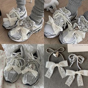 Ins Bow Pearl Shoe Buckle Fashion All-match Shoe Pendant Decoration Niche Shoe Flower Shoe Buckle Shoe Accessories