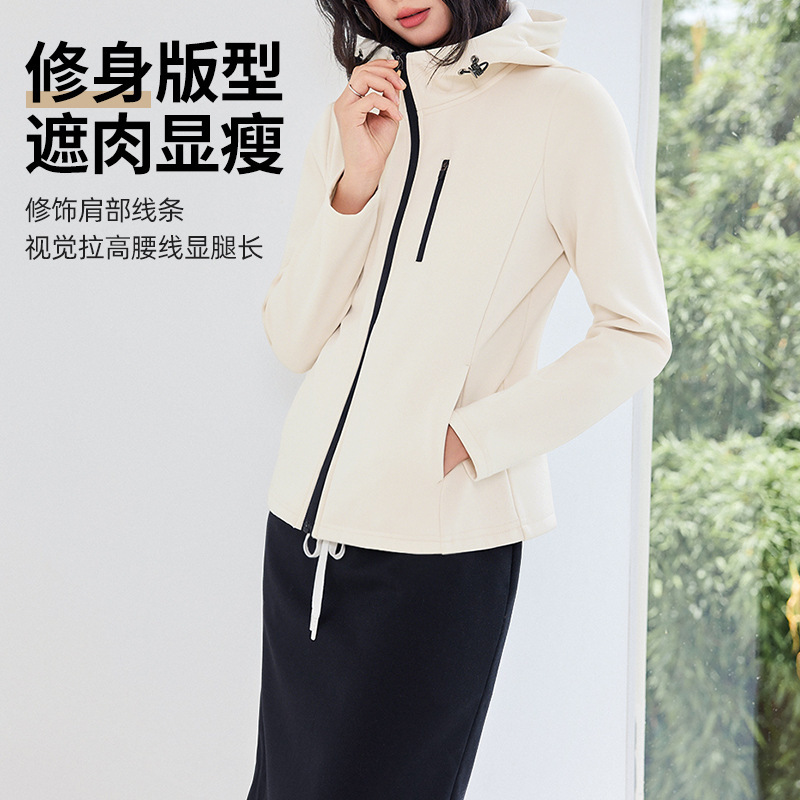 Hooded Softshell Jacket for Women 2026 New Early Spring Casual Outdoor Mountaineering Clothing Women's Sports Hooded Jacket