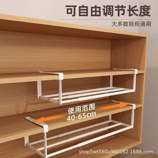 定制创意挂式悬挂拖鞋置物架分层隔板省空间收纳鞋架家用伸缩鞋柜