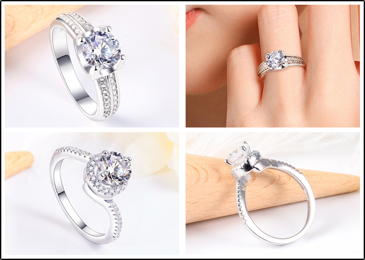 Fashion Round Sterling Silver Plating Inlay Zircon Rings 1 Piece display picture 1