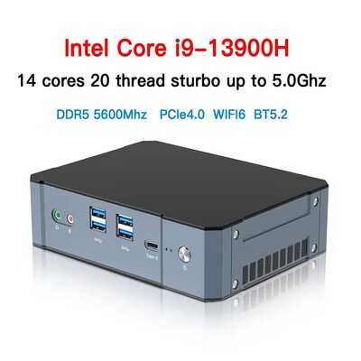 13-го поколения I9-13900H Lightning 4 Mini Console I7 Двойной порт 2,5G Office Gaming Computer Minipc Minipc