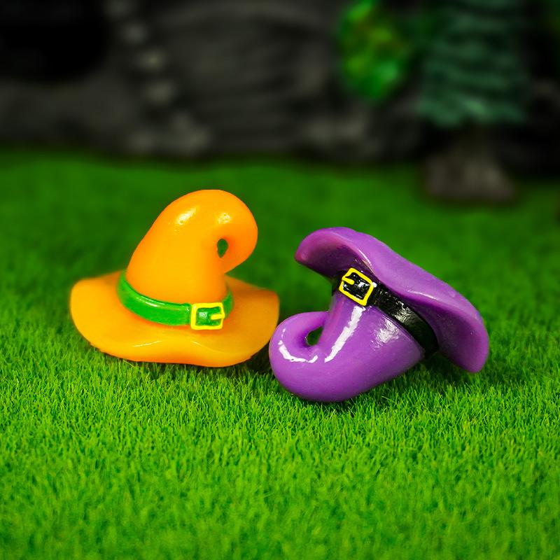 Adornos de resina de Halloween micro paisaje suculento pequeños adornos nuevo lindo sombrero de Halloween fantasma vampiro creativo