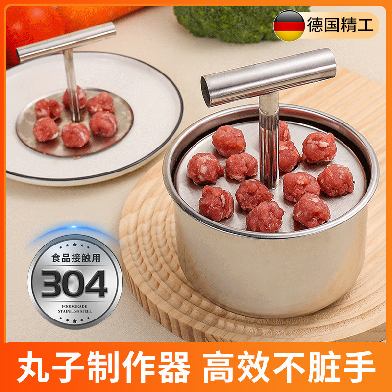 Bolitas de acero inoxidable caseras para hacer artefactos de cocina molde de bolitas de carne diarias bolitas de pescado herramientas de fabricación comerciales