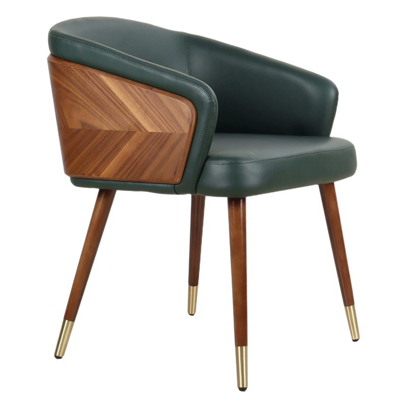 Xuxin обеденный стул Простой Творческий интернет знаменитости ins домашний скандинавский ресторан стул из цельного дерева кожаный художественный стул спинки