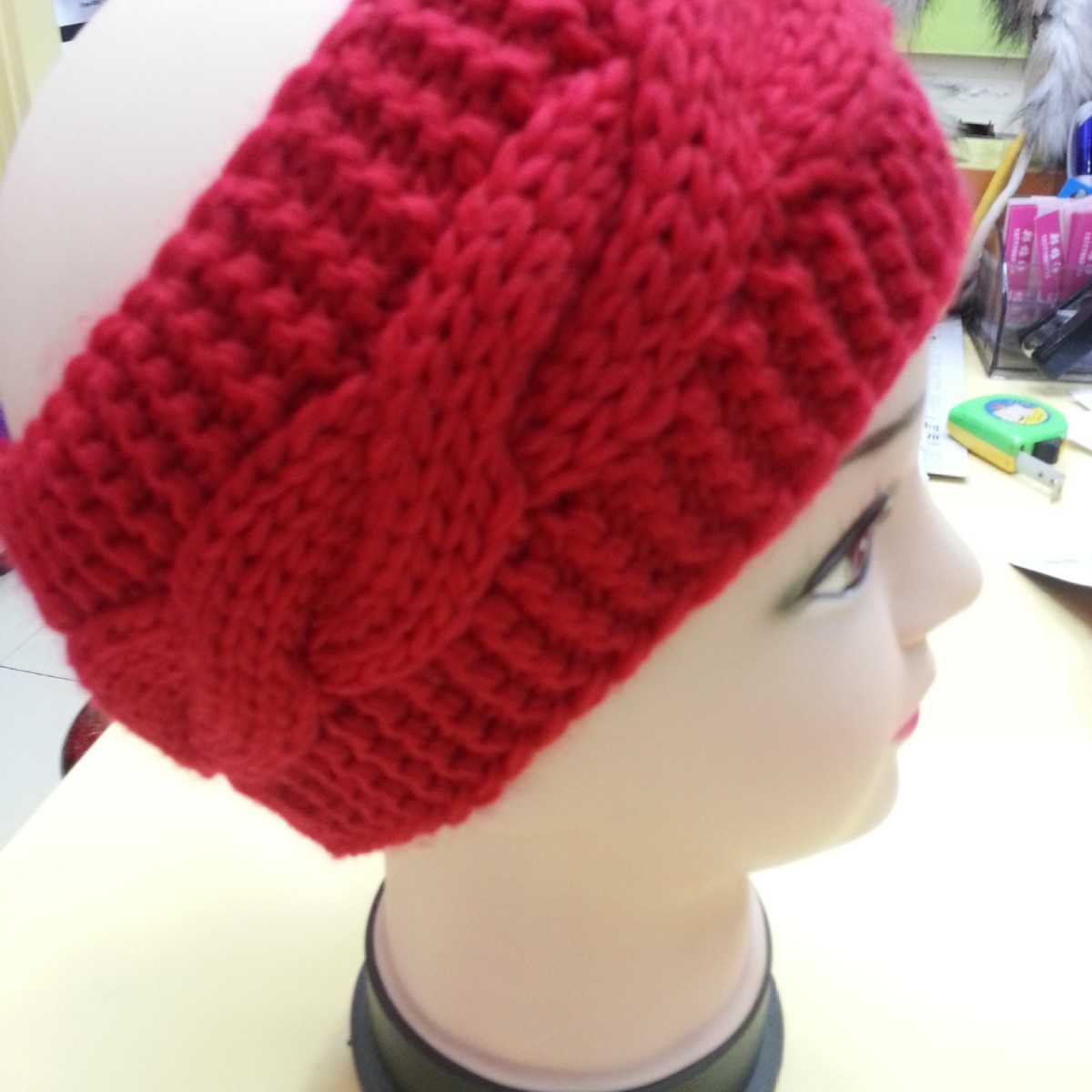 Estilo étnico de Corea del estilo de urdimbre de lana de punto flor diadema de invierno cálido de punto decorativo fábrica al por mayor fijo LOGO