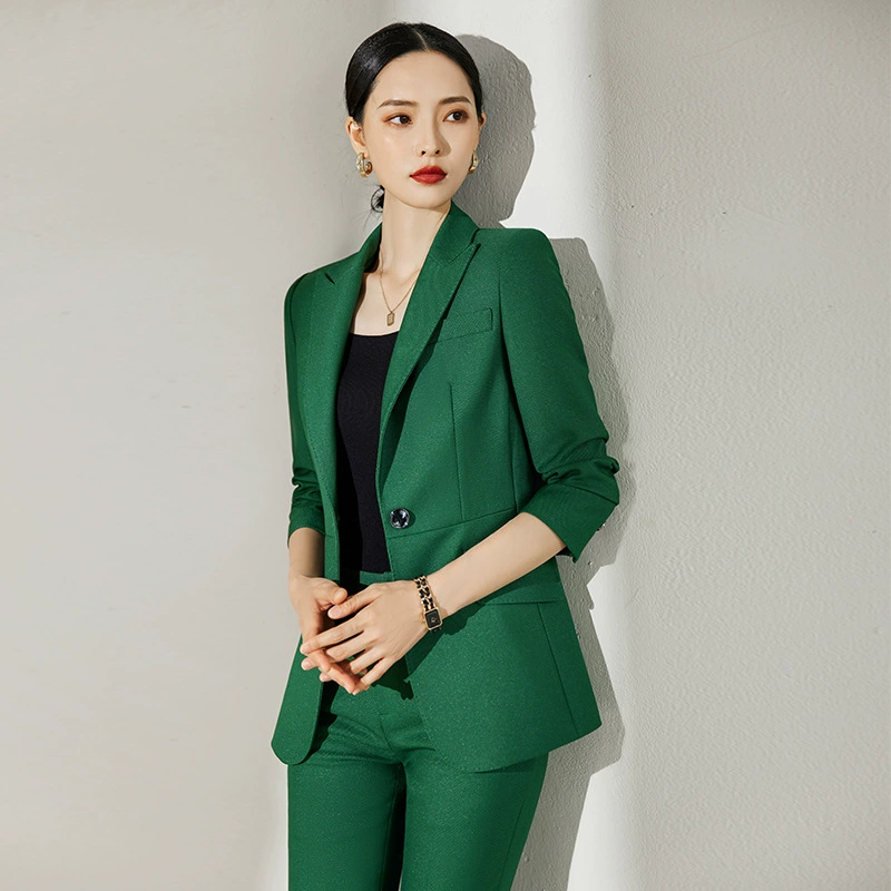 Green autumn elite classic suit jacket, overall