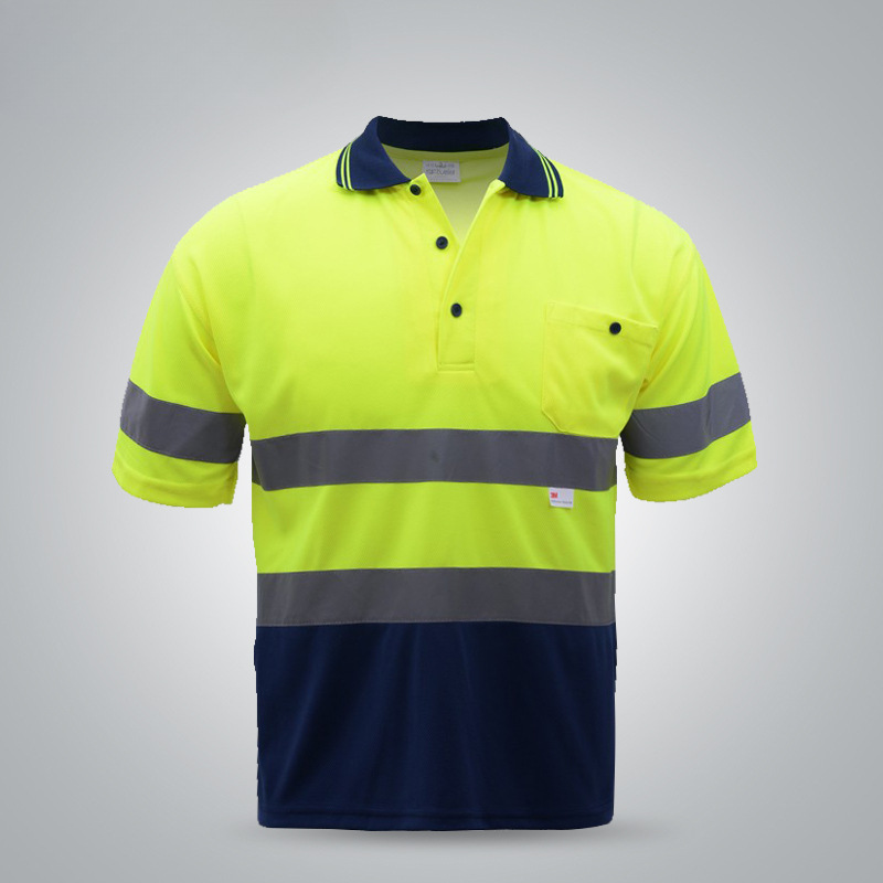 SFVest secado rápido camiseta transpirable chaleco de seguridad reflectante polo fluorescente amarillo ropa de trabajo 3M ropa reflectante mangas cortas