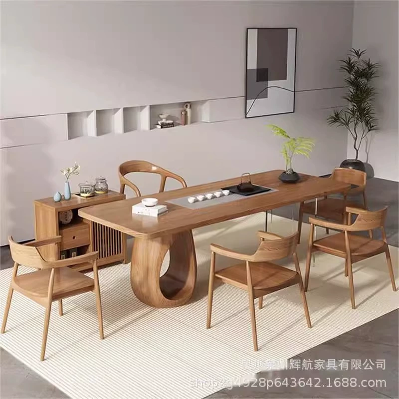 Современный простой офисный чайный стол из массива дерева для гостиной, большой стол с отверстием для кошки, чайный стол от производителя