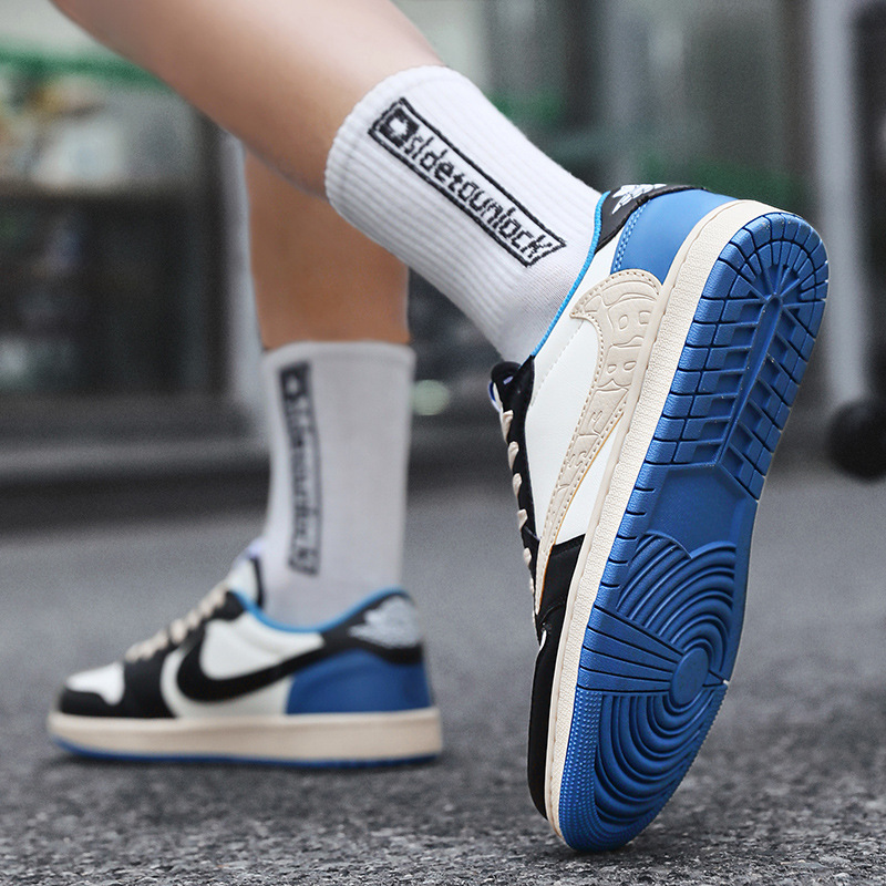 [Clearance] Authentic Aj1 Black and White Panda Sneakers, Smoke Gray Low-Top Aj Men's Shoes, Air Force 1 Sports Shoes