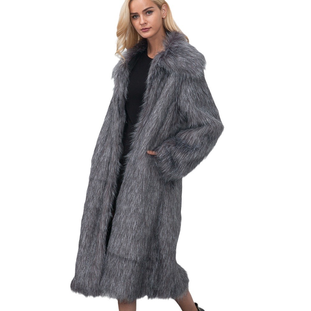 Women's Clothing Fashion Square Collar Long Fur Women's Coat Women Autumn Winter New Long Coat Jacket Women Years_voghion.com