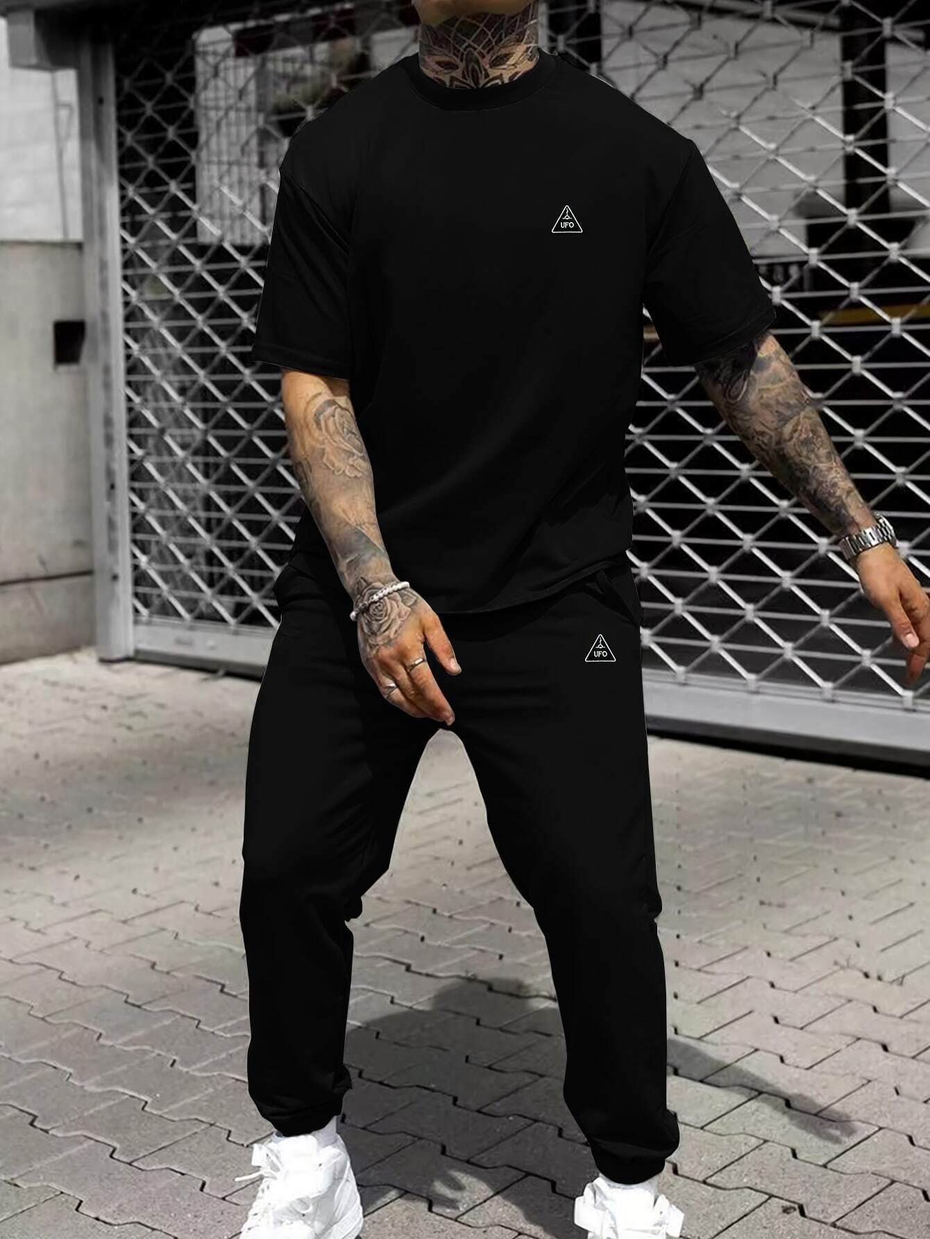 Pantalones de camiseta de manga corta sueltos de la marca de moda 2024 nuevo traje de dos piezas simple y casual ME13 ML4