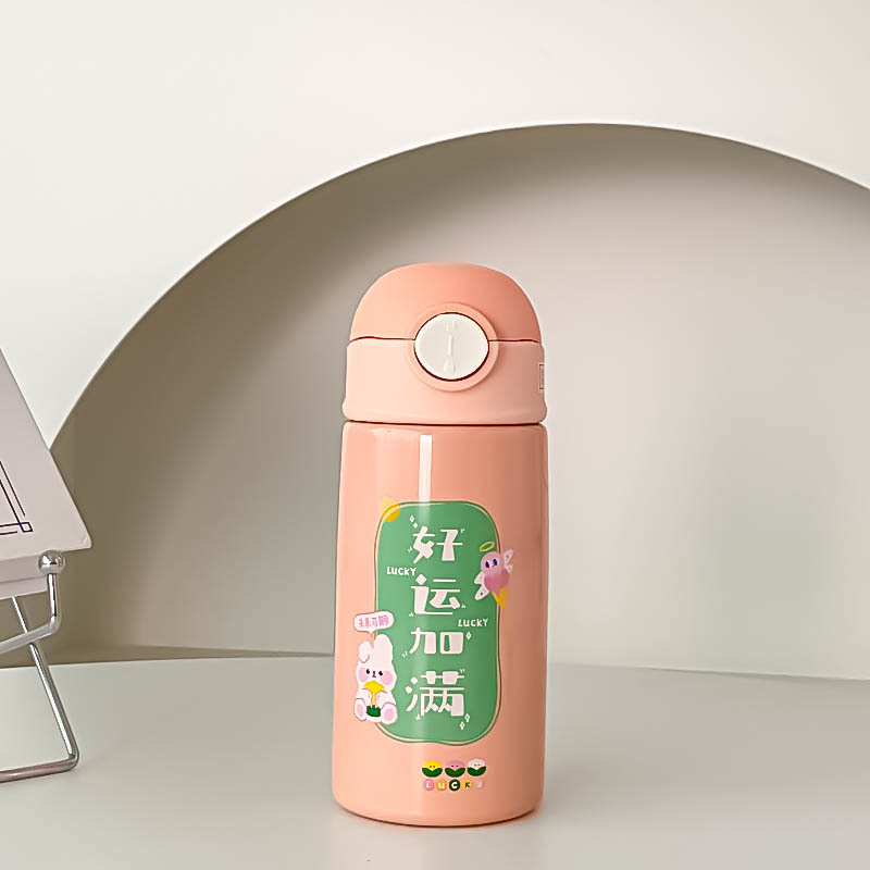 弹跳盖按压便携不锈钢保温杯304女高颜值卡通可爱儿童随行水杯女|undefined