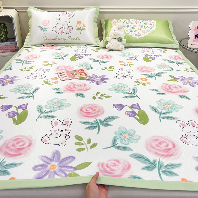 Sensación fresca de verano, sábanas de seda de hielo, una sola pieza, nueva estera de verano 2025, dormitorio, sábana individual, lavable a máquina, tapete suave lavable