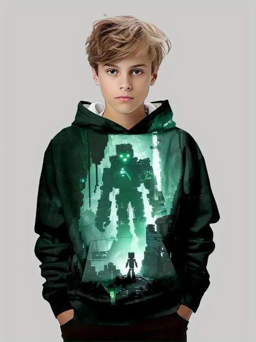 Amazon Cross-Border My World Boys 'Sweater 3D Digital Print Minecraft Print Fashion Hoodie