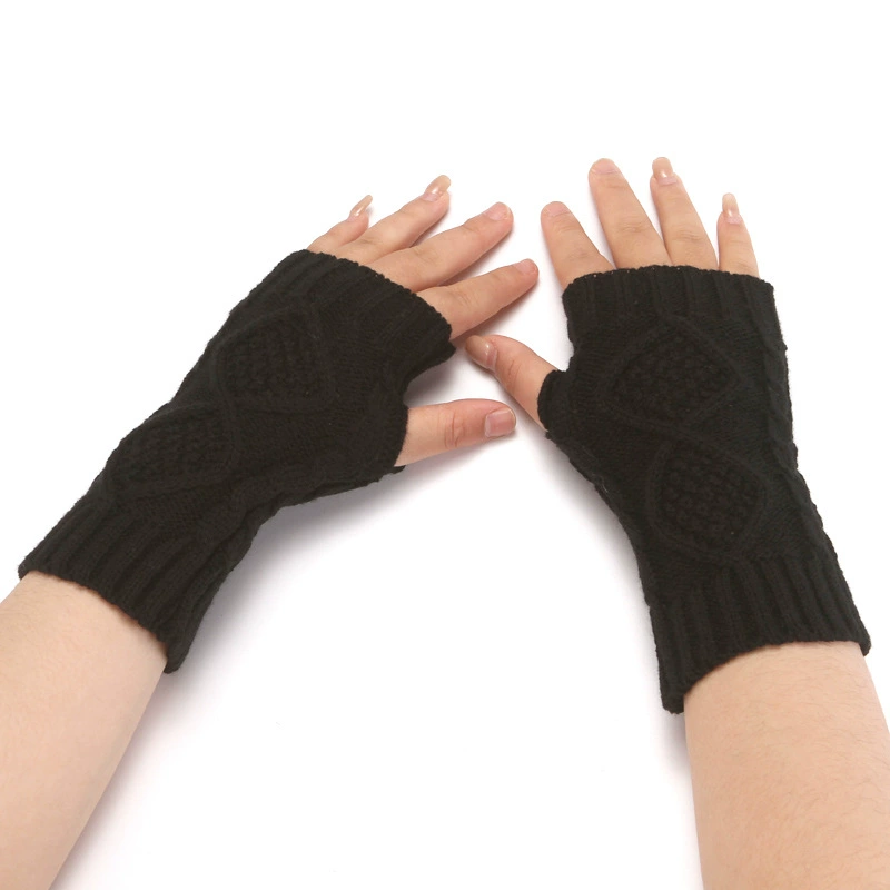 Knitted gloves, winter woolen demi-season keep warm set for beloved, (Cross-border trading), fingerless
