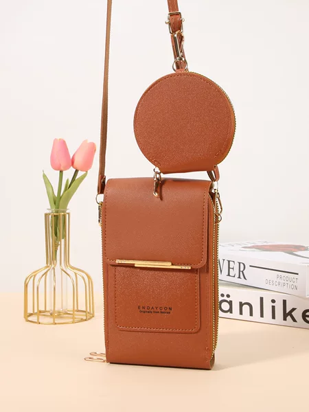 Cross-border Touch Screen Mobile Phone Bag Women's Crossbody Bag Korean Style Mobile Phone Bag Multi-function Key Zipper Vertical Women's Wallet