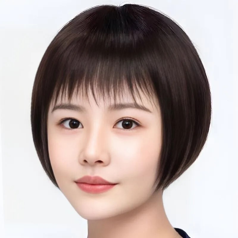 Wig Women's Short Hair for Middle-aged and Elderly Mother's Real Hair Mixed Silk Real Hair Women's Full Head Cover for Summer Lightweight and Breathable Wig Women's Short Hair for Middle-aged and Elderly Mother's Real Hair Mixed Silk Real Hair Women's Full Head Cover for Summer Lightweight and Breathable