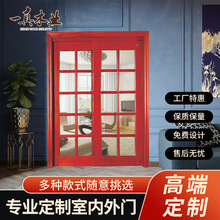 中式高端卧室隔音实木门卫生间欧式复合烤漆玻璃门室内套装原木门