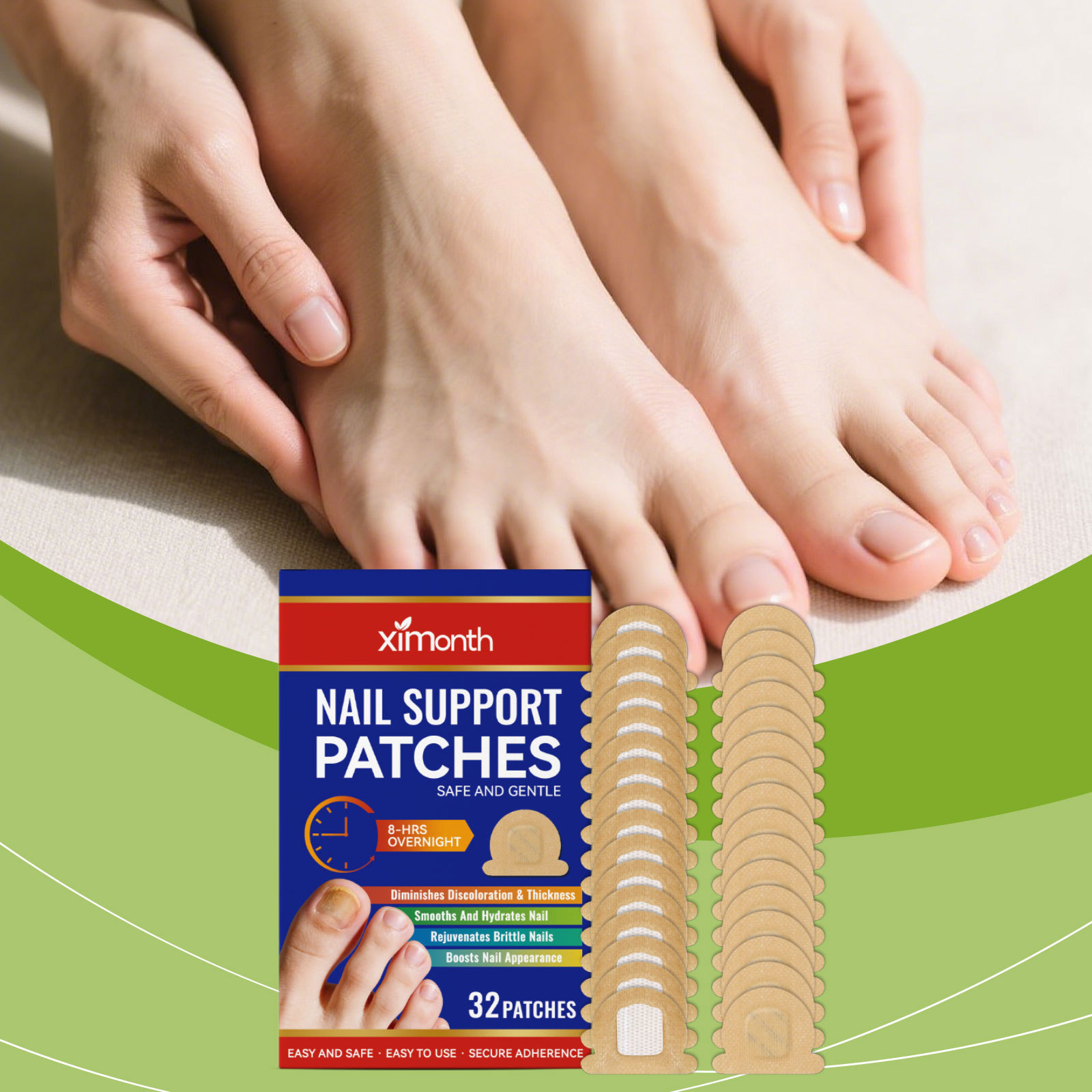 Ximonth Nail Care Patches Gentle Care for the Nail Surface, Daily Care for Smooth and Shiny Nails