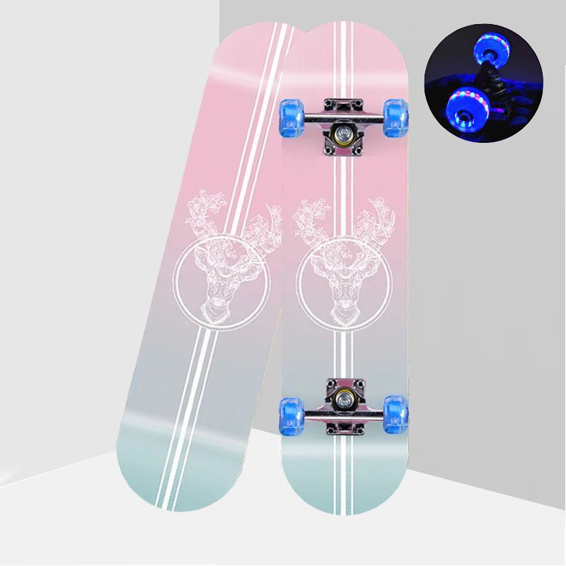 80cm Professional-Grade Four-Wheel Skateboard for Girls, Beginners, Double Rocker Road Brush Street Board, Adult and Kidsren's Scooter