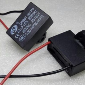 风扇启动电容 CBB61-2.5UF±5%-25/70℃ 450VAC/50/60HZ