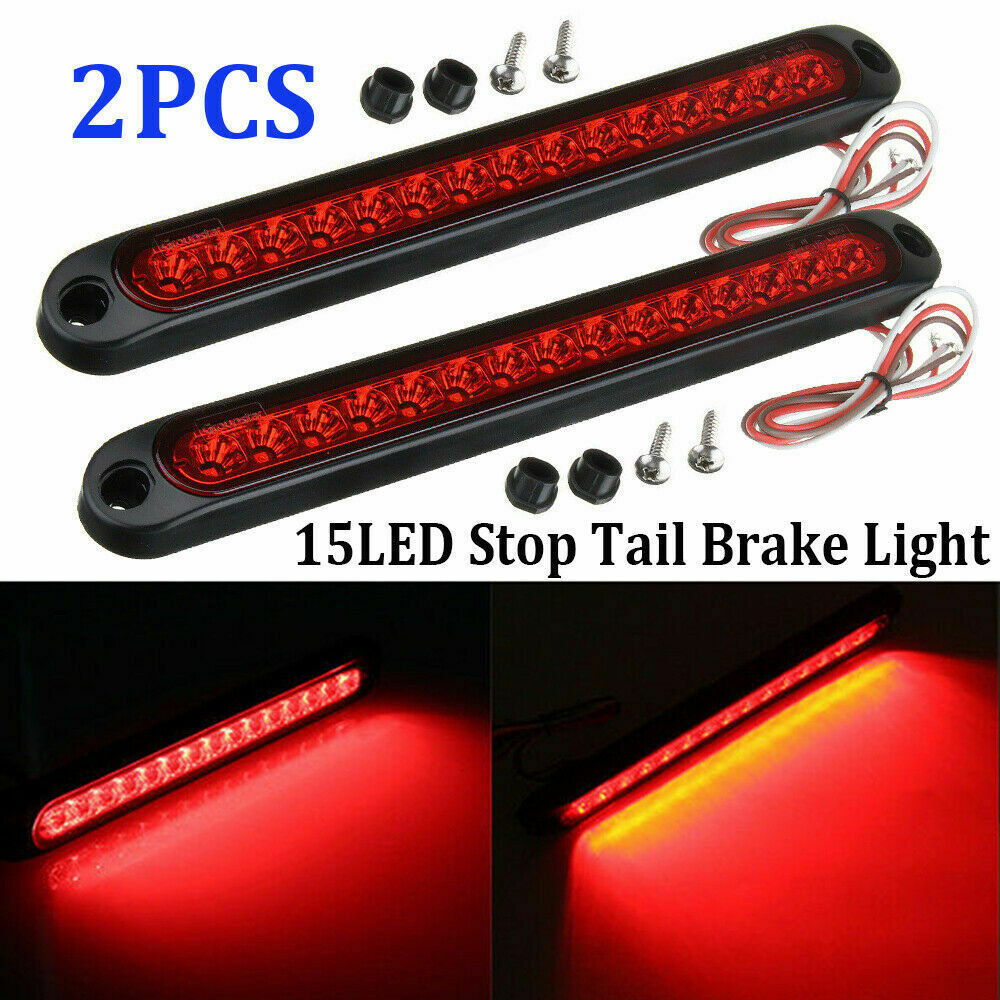 15LED luz de freno alta luz trasera sellado remolque estacionamiento trasera luz de dirección de freno 25CM luz roja image 1