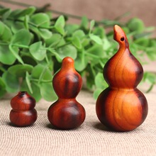 雷击桃木雕刻葫芦文玩手把件摆件DIY饰品配饰新中式风木质工艺品