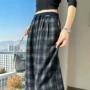 秋冬直筒格子女士女裤子