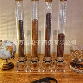 跨境玻璃木塞雪茄罐 带标识底座便携收纳筒