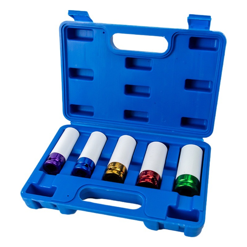 Neumático llave traje manga color modificado neumático tornillo manga 1/2 pistola de aire neumática ultra-Delgado manga alargada