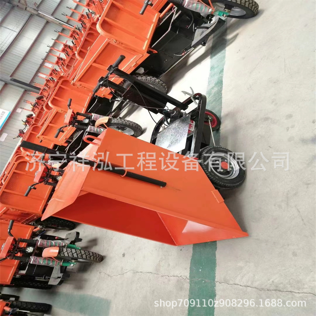 工地电动手推灰斗车 农用养殖搬运车 三轮拉货翻斗车