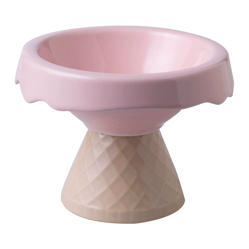 Керамическая миска для кошек Pet bowl ice cream bowl high -foot oblique neck anti -overturning cat food bowl drink water bowl dog bowl wholesale