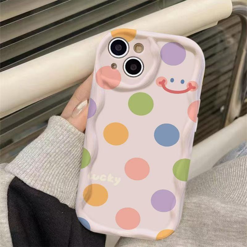 Punto de onda de color para iPhone 16pro funda para teléfono móvil Apple 15 anti-caída 14 Europa y América 13promax nuevo 12x