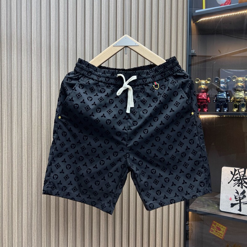 Summer Thin Cropped Pants European Style Youth Casual Quick-Dry Beach Shorts Trendy Brand Velvet Print Shorts for Men Summer Thin Cropped Pants European Style Youth Casual Quick-Dry Beach Shorts Trendy Brand Velvet Print Shorts for Men