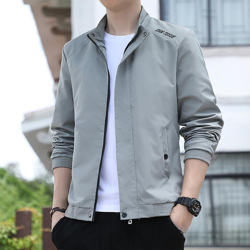 Men's Lightweight Jacket for Spring and Autumn 2025 New Stand Collar Trendy Versatile Casual Trench Coat