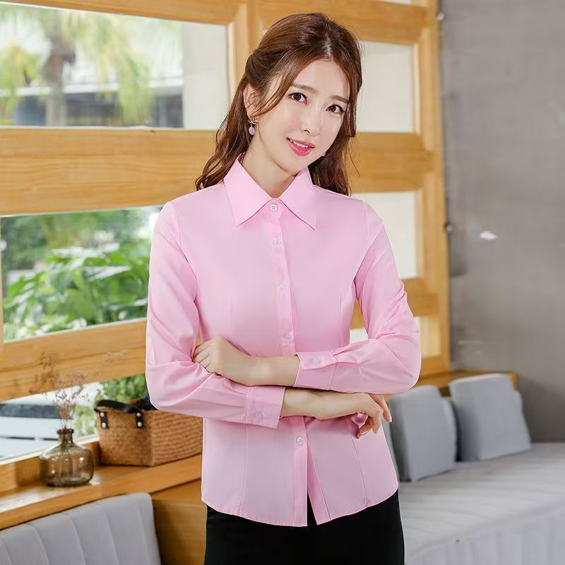 Spring and Autumn New Style Professional White Shirt for Women, Long-Sleeved, Slim-Fit, Formal Workwear, Interview Shirt, Work Uniform, Versatile for Outerwear