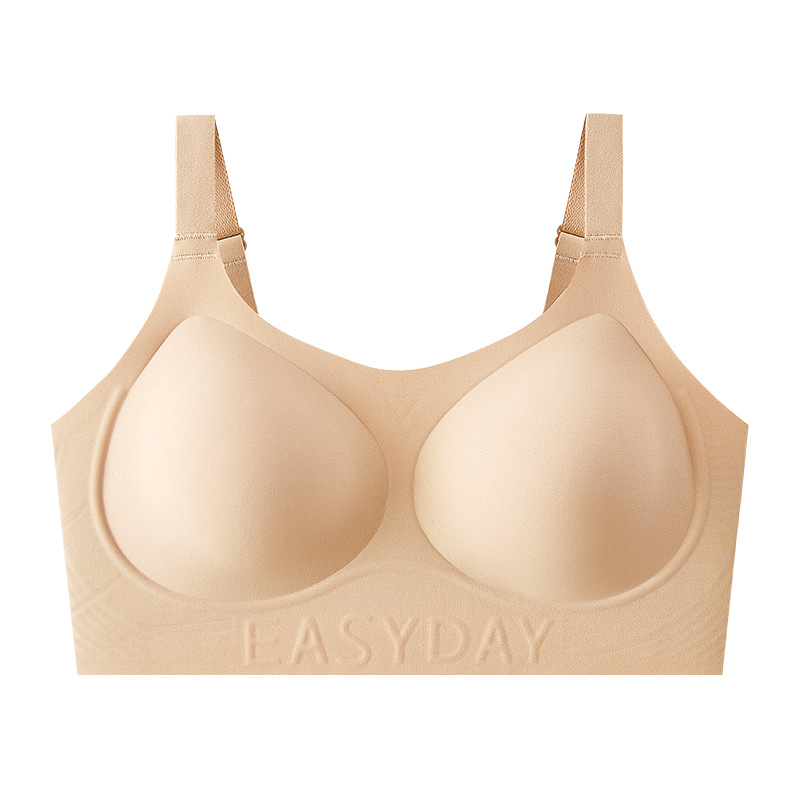 ropa interior de gran tamaño para mujeres con la espalda abierta Pequeño colarse expansión gran fondo invisible sostén de texto líquido 2026 gran taza edición de pecho grande